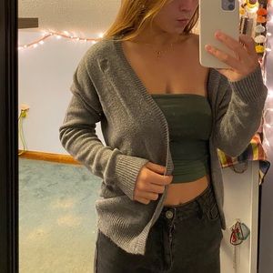 Gray cardigan
